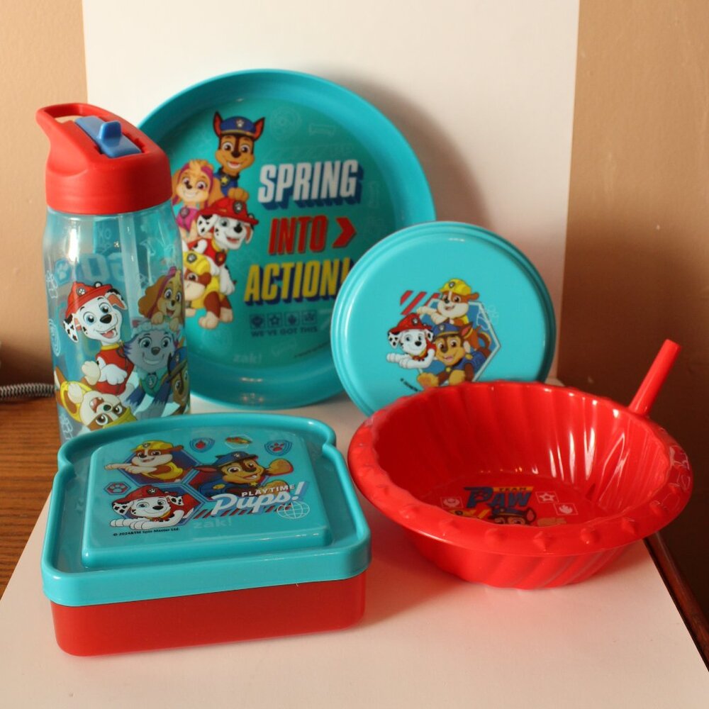 - Zak! Lot of 5 Pieces Dinner Ware Storage Paw Patrol